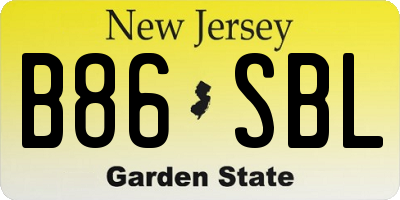 NJ license plate B86SBL