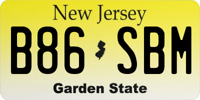 NJ license plate B86SBM