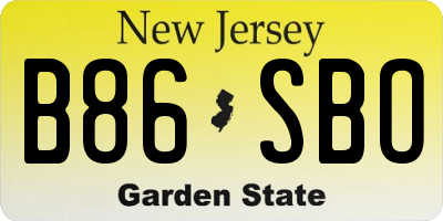 NJ license plate B86SBO