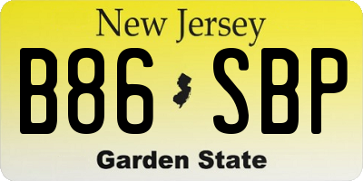 NJ license plate B86SBP