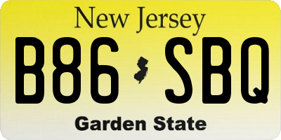 NJ license plate B86SBQ