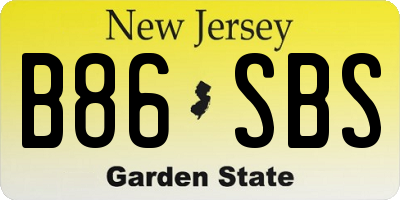 NJ license plate B86SBS