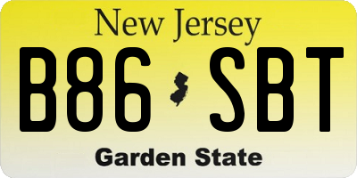 NJ license plate B86SBT