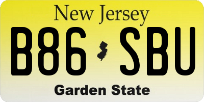 NJ license plate B86SBU