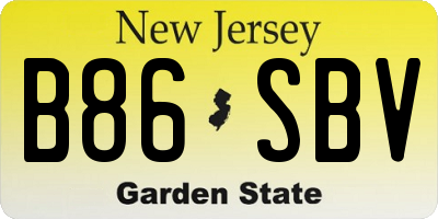 NJ license plate B86SBV