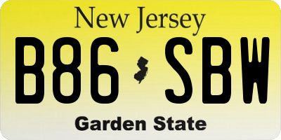NJ license plate B86SBW