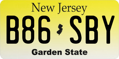 NJ license plate B86SBY