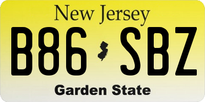 NJ license plate B86SBZ