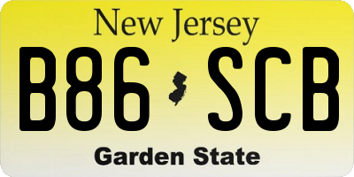NJ license plate B86SCB