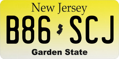 NJ license plate B86SCJ