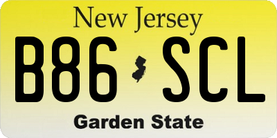 NJ license plate B86SCL