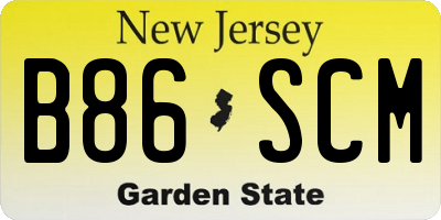 NJ license plate B86SCM