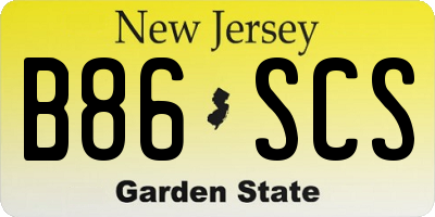 NJ license plate B86SCS