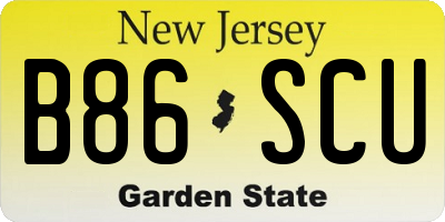 NJ license plate B86SCU