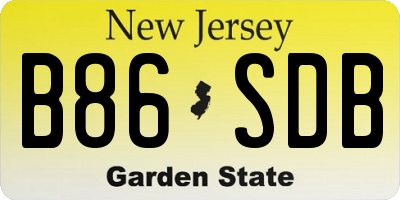 NJ license plate B86SDB