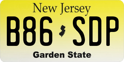 NJ license plate B86SDP