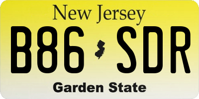 NJ license plate B86SDR