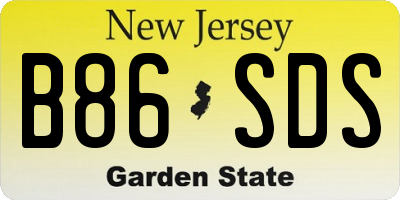 NJ license plate B86SDS
