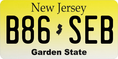 NJ license plate B86SEB