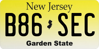 NJ license plate B86SEC