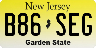 NJ license plate B86SEG