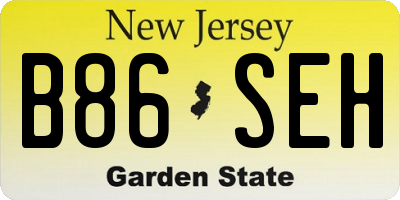 NJ license plate B86SEH