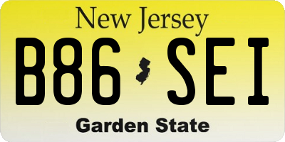 NJ license plate B86SEI