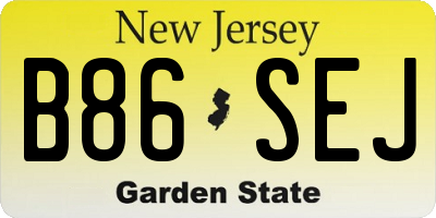 NJ license plate B86SEJ