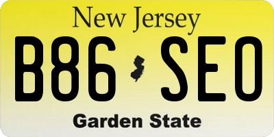 NJ license plate B86SEO