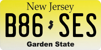 NJ license plate B86SES