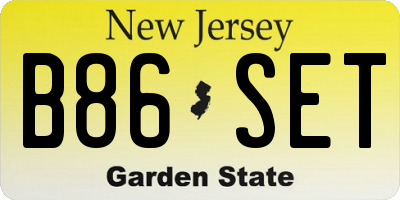 NJ license plate B86SET