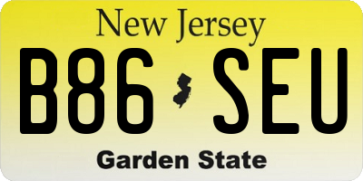NJ license plate B86SEU