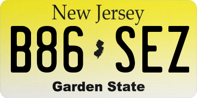 NJ license plate B86SEZ