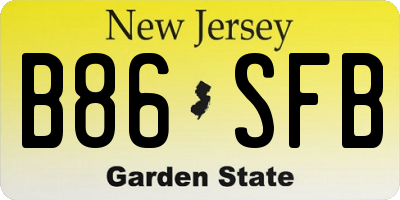 NJ license plate B86SFB