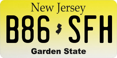 NJ license plate B86SFH