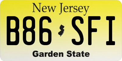 NJ license plate B86SFI