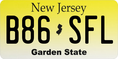 NJ license plate B86SFL