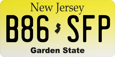NJ license plate B86SFP