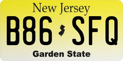 NJ license plate B86SFQ