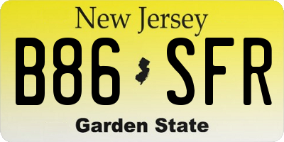 NJ license plate B86SFR
