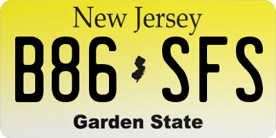 NJ license plate B86SFS