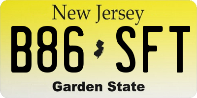 NJ license plate B86SFT