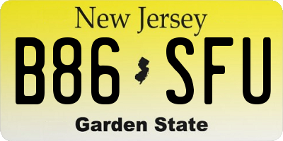 NJ license plate B86SFU