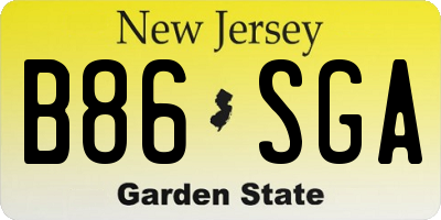 NJ license plate B86SGA