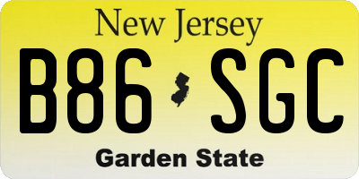 NJ license plate B86SGC