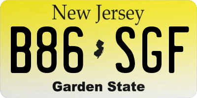 NJ license plate B86SGF