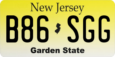 NJ license plate B86SGG
