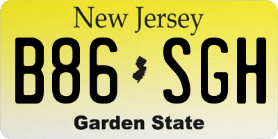 NJ license plate B86SGH