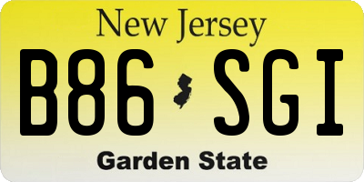 NJ license plate B86SGI