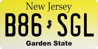 NJ license plate B86SGL